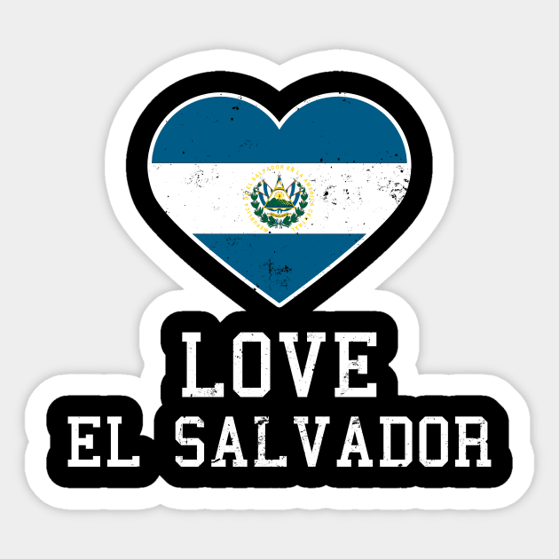 El Salvador Shirt | Love Heart Flag Gift Sticker by Gawkclothing